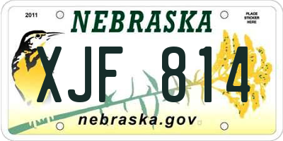 NE license plate XJF814