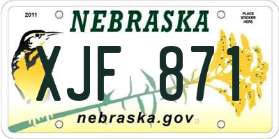 NE license plate XJF871