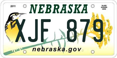 NE license plate XJF879