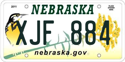 NE license plate XJF884