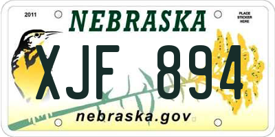 NE license plate XJF894