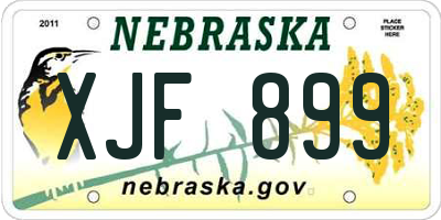NE license plate XJF899