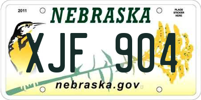 NE license plate XJF904
