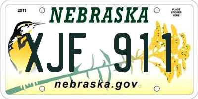 NE license plate XJF911