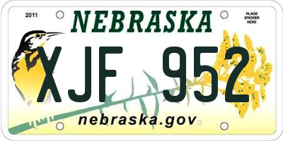 NE license plate XJF952