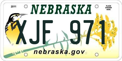 NE license plate XJF971