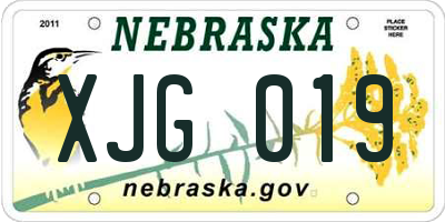 NE license plate XJG019