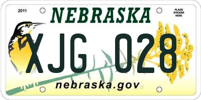 NE license plate XJG028