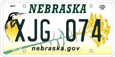 NE license plate XJG074