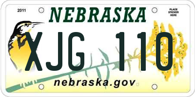 NE license plate XJG110