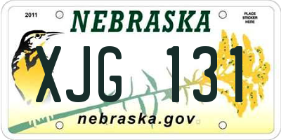 NE license plate XJG131