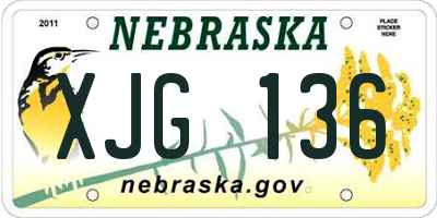 NE license plate XJG136