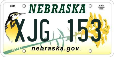 NE license plate XJG153