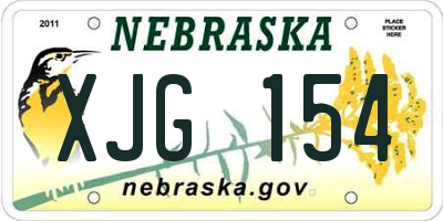NE license plate XJG154