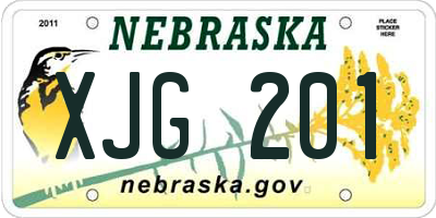 NE license plate XJG201