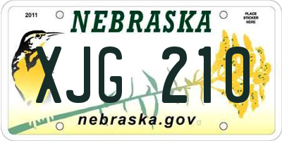 NE license plate XJG210