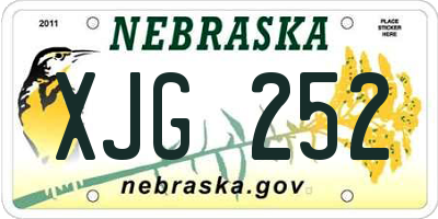 NE license plate XJG252