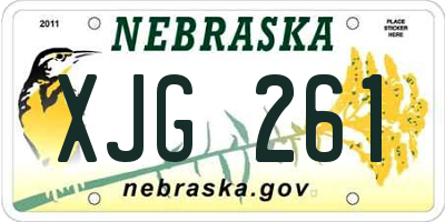 NE license plate XJG261