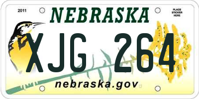 NE license plate XJG264