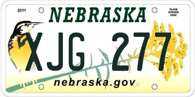 NE license plate XJG277