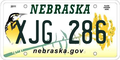 NE license plate XJG286