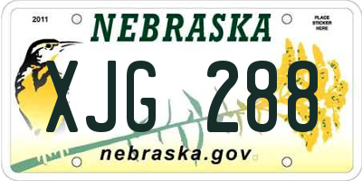 NE license plate XJG288