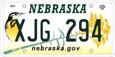 NE license plate XJG294