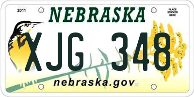 NE license plate XJG348