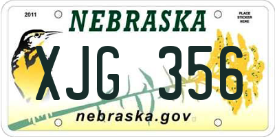 NE license plate XJG356