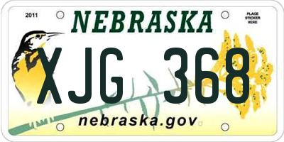 NE license plate XJG368