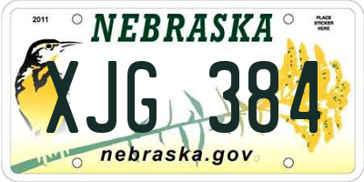 NE license plate XJG384