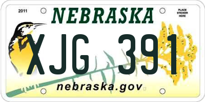 NE license plate XJG391