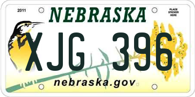 NE license plate XJG396
