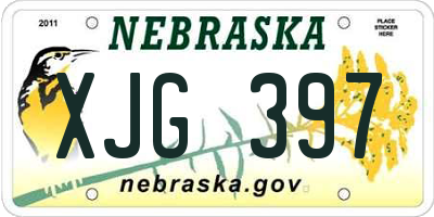 NE license plate XJG397