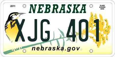 NE license plate XJG401