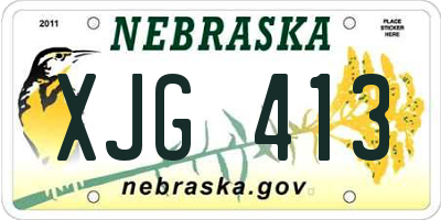 NE license plate XJG413