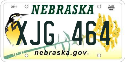 NE license plate XJG464