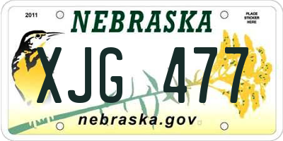 NE license plate XJG477
