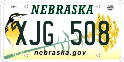 NE license plate XJG508