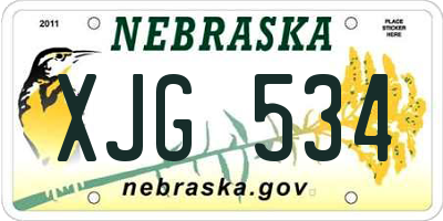 NE license plate XJG534