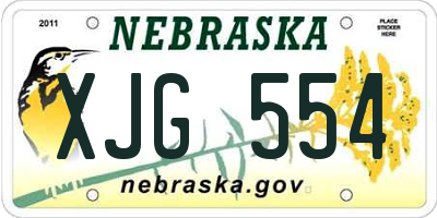 NE license plate XJG554