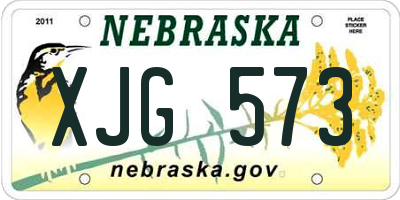 NE license plate XJG573