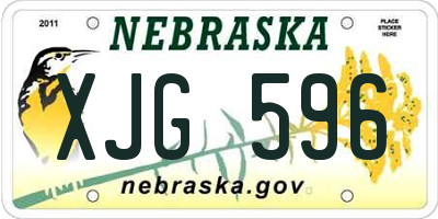 NE license plate XJG596