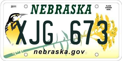 NE license plate XJG673