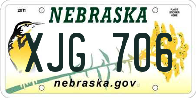 NE license plate XJG706