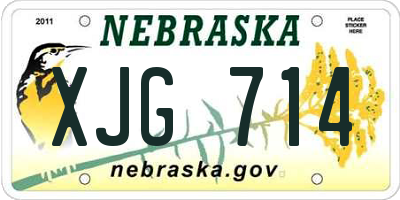 NE license plate XJG714