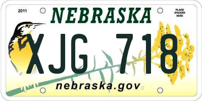 NE license plate XJG718