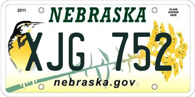 NE license plate XJG752