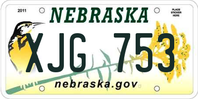 NE license plate XJG753