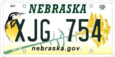 NE license plate XJG754